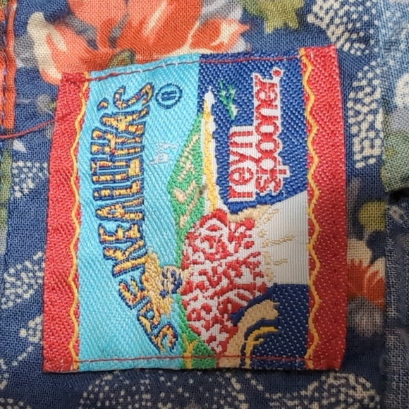 Joe Kealoha by Reyn Spooner Floral Pop Over Tunic Size Small In Blue And Red - Picture 2 of 8